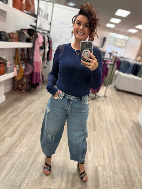 Addison High Rise Barrel Fit Jeans