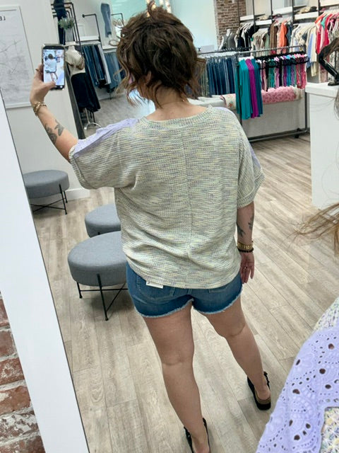 Lavender Haze Top in Purple Green