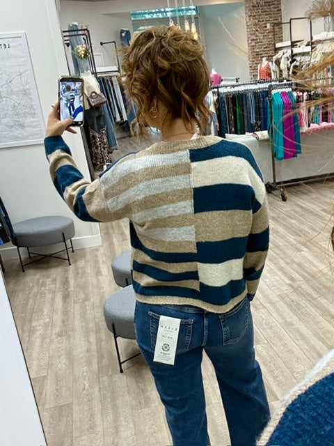 The Mixed Signals Sweater in Teal