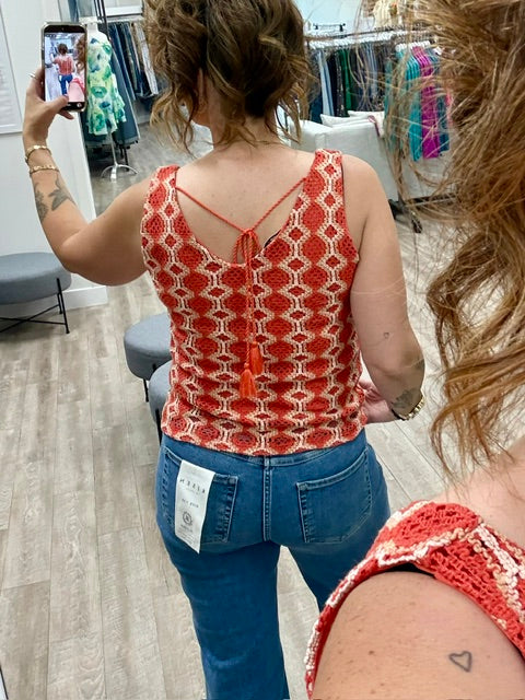 The Spicy Stitch Tank in Paprika
