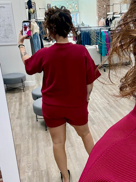 Tee and Short Set in Cabernet
