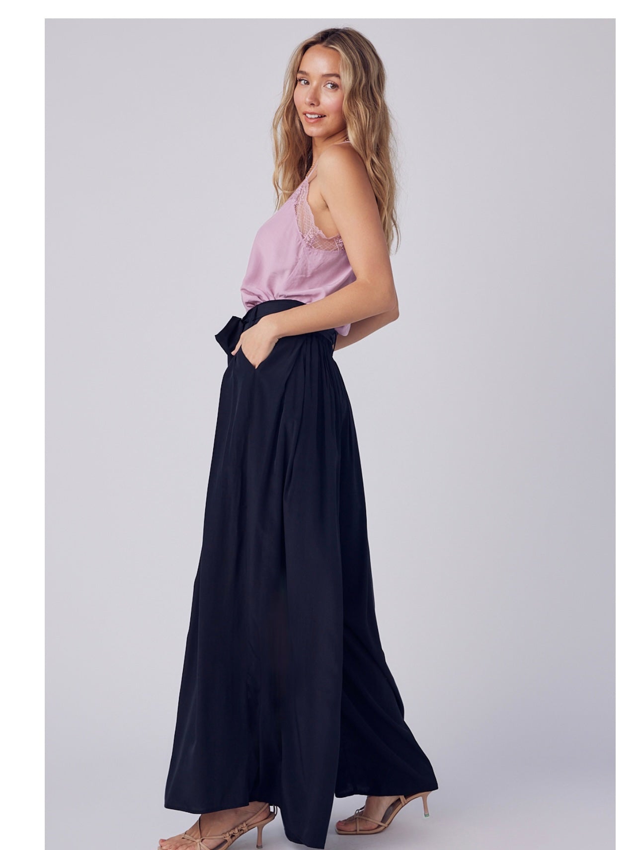 Flowy Wide Leg Pants in Black