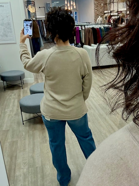 Seven Button Henley Sweater in Ash Mocha