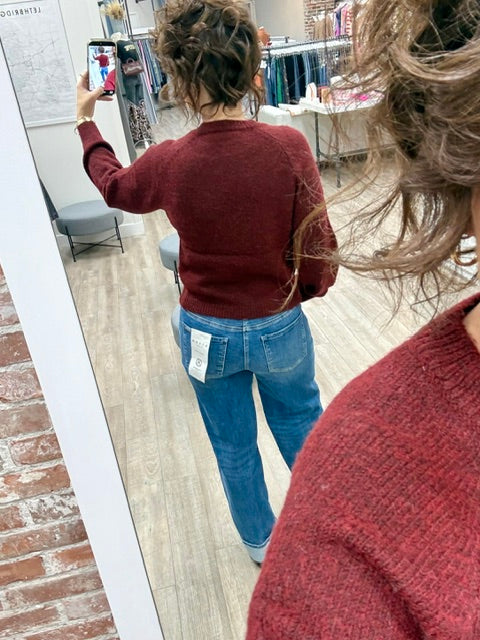 The Side Note Sweater in Merlot