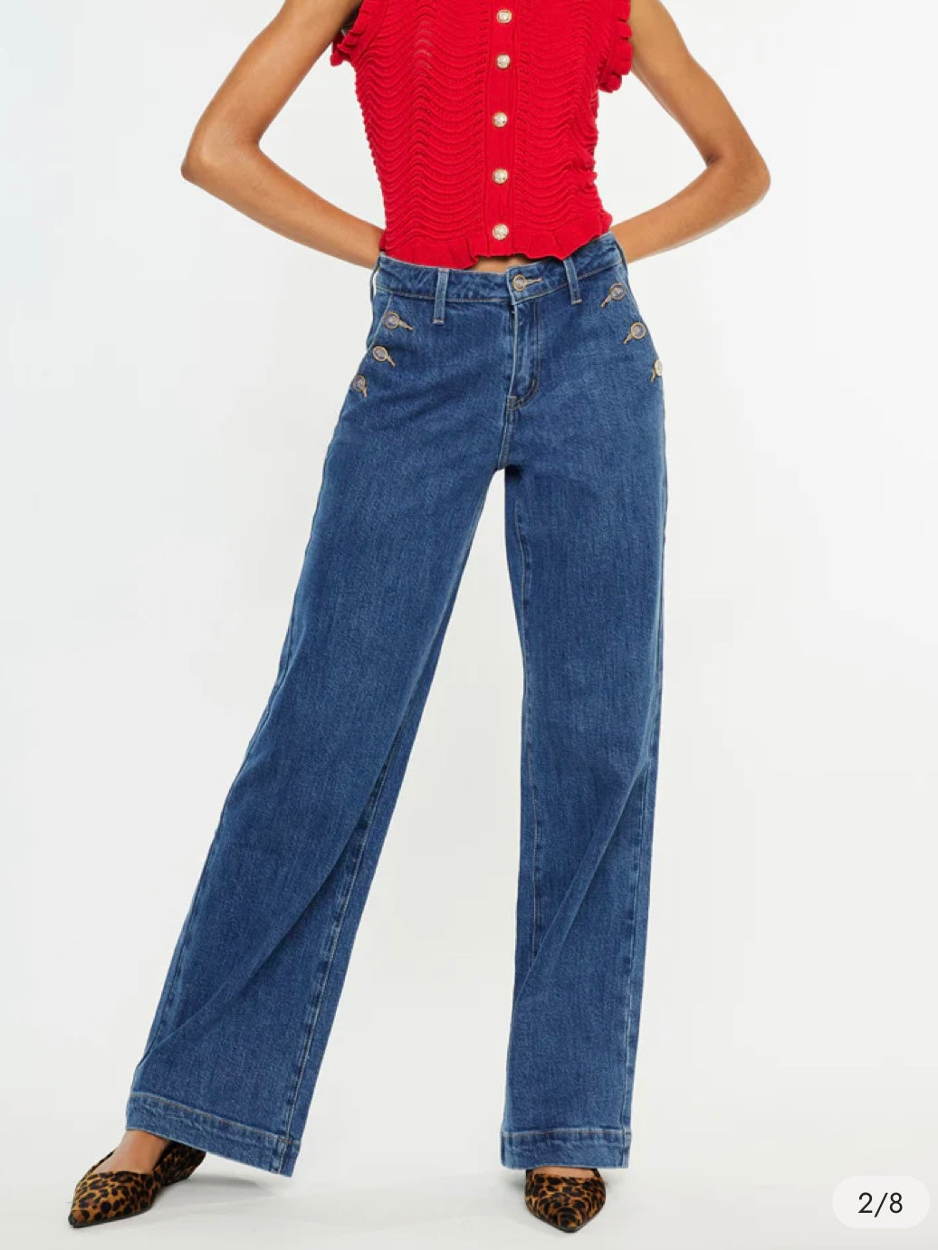 Sol High Rise Wide Leg Trousers in Dark