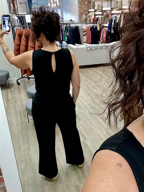 Juniva Soft Knit Jumpsuit in Black