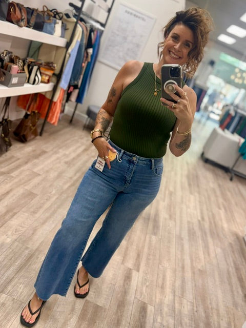 Easy Choice Tank in Army Green, Ash Jade and Black