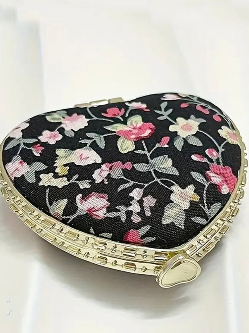 Heart Makeup Mirrors in Light Rose, Ivory, Black and Blue
