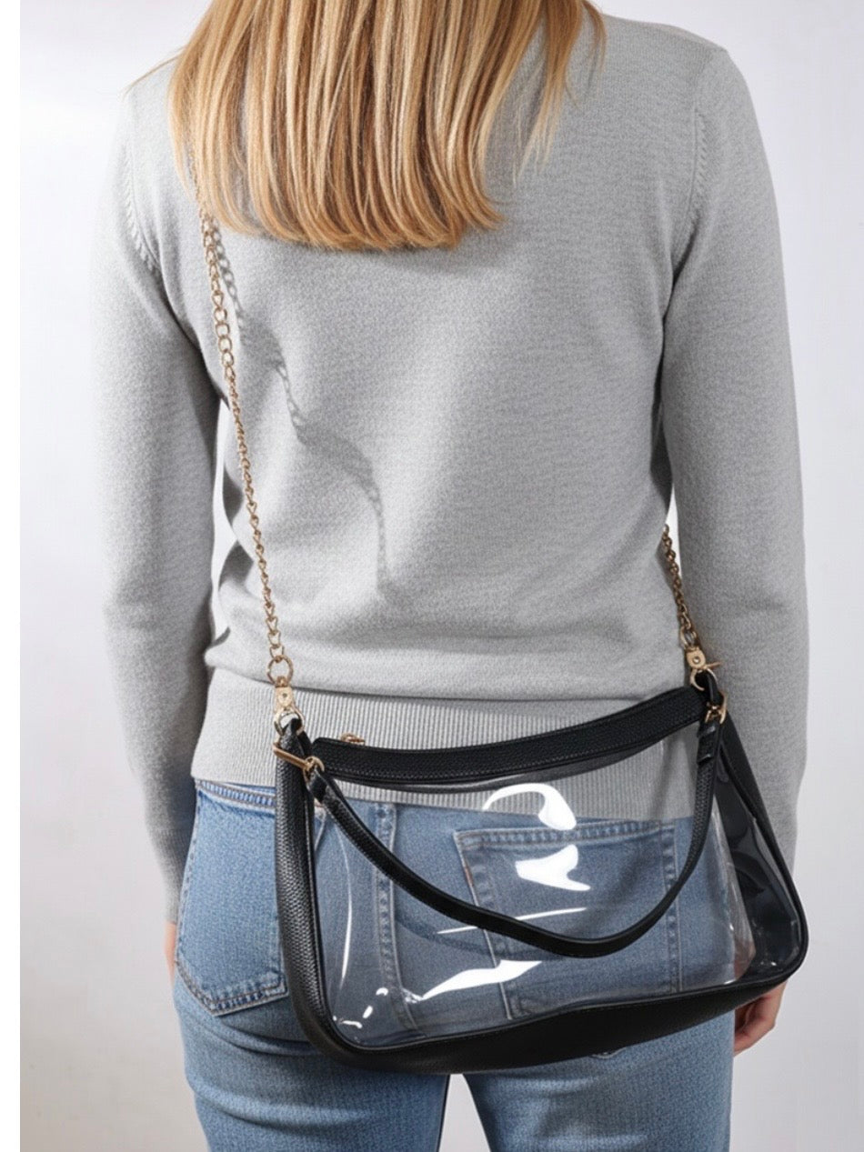 Backstage Pass Bag in Black and Leopard