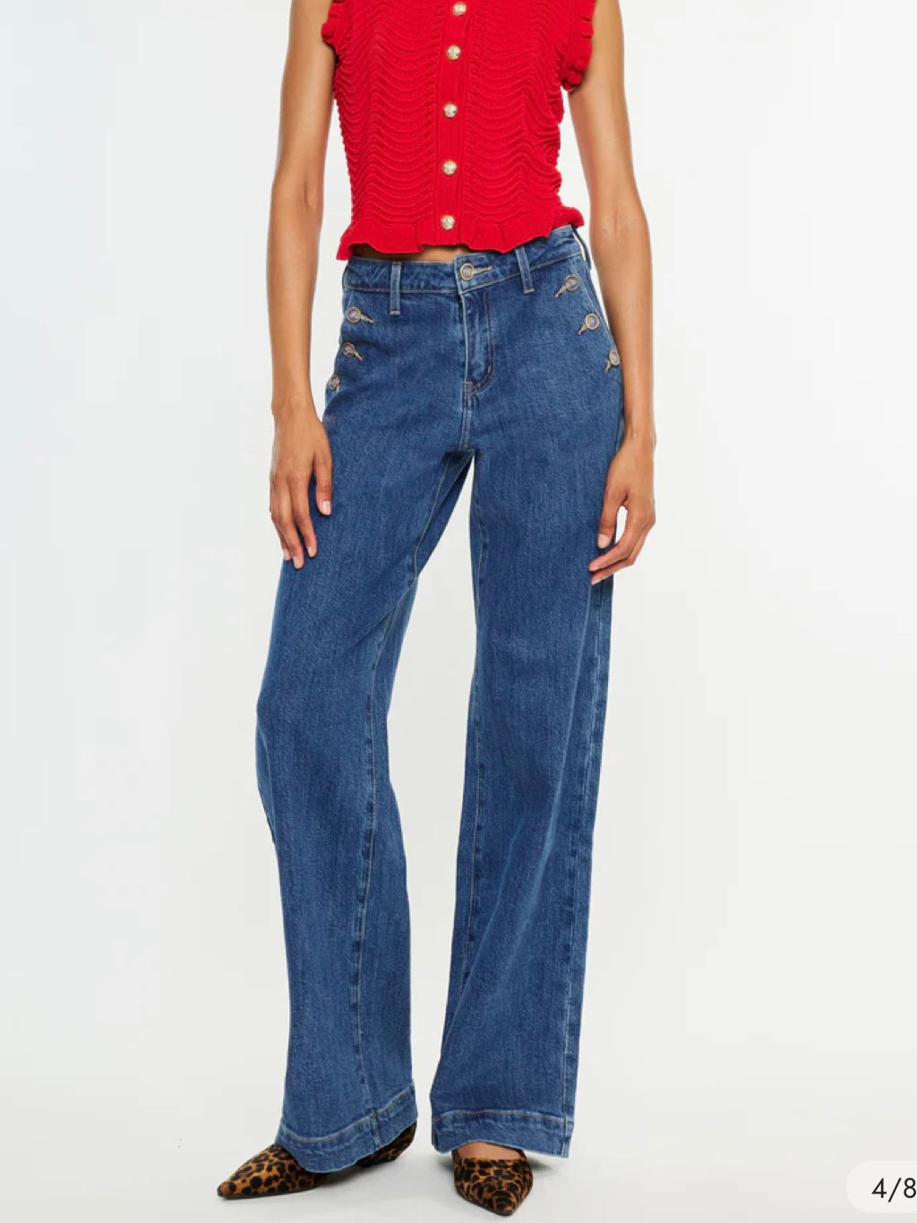 Sol High Rise Wide Leg Trousers in Dark