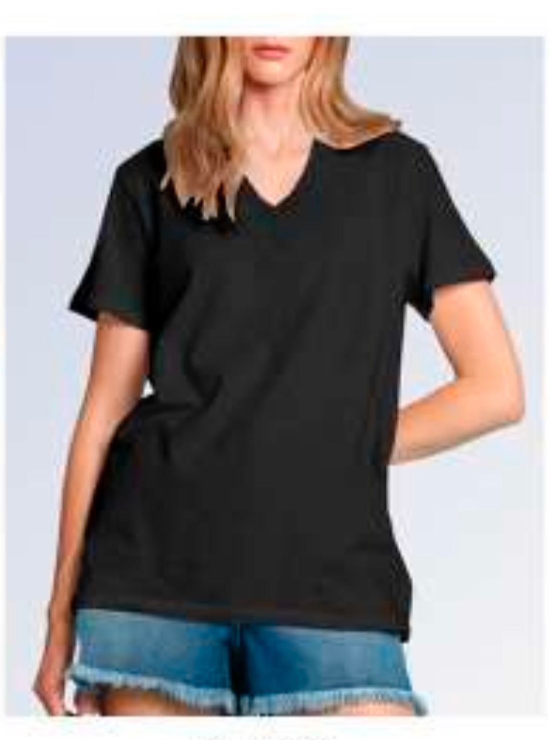 Point Zero V-Neck Tee in Black