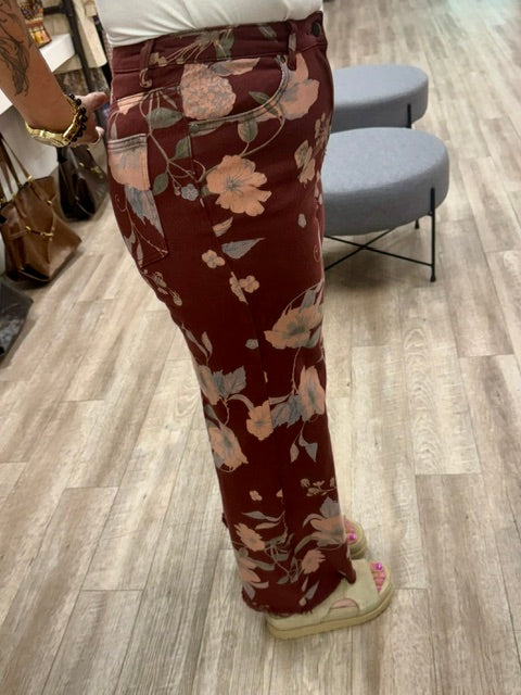 Vineyard Garden Jeans in Burgundy
