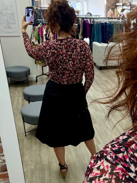 Abstract Print Long Sleeve in Cabernet