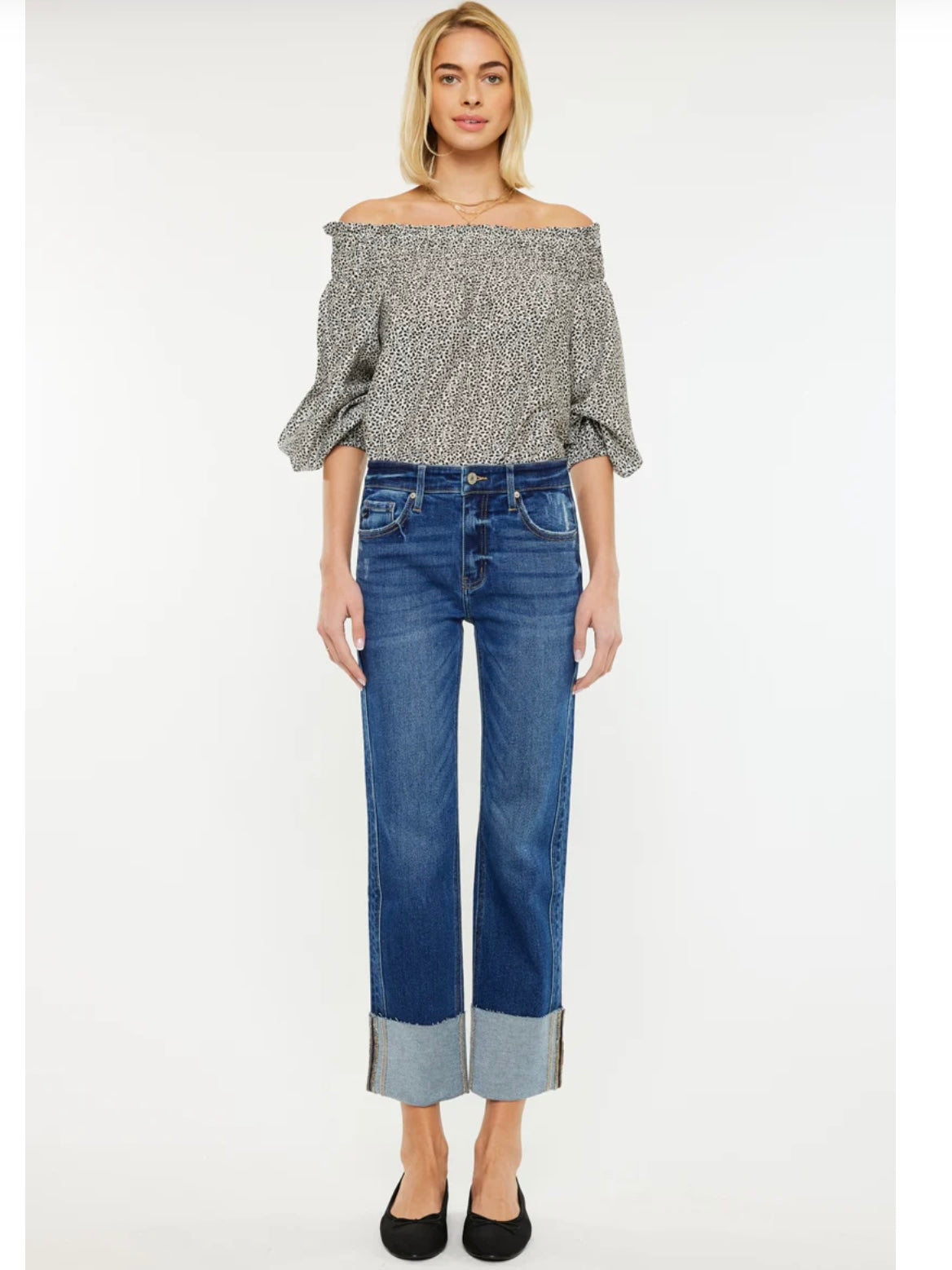 Gisela Mid Rise Crop Straight Jeans