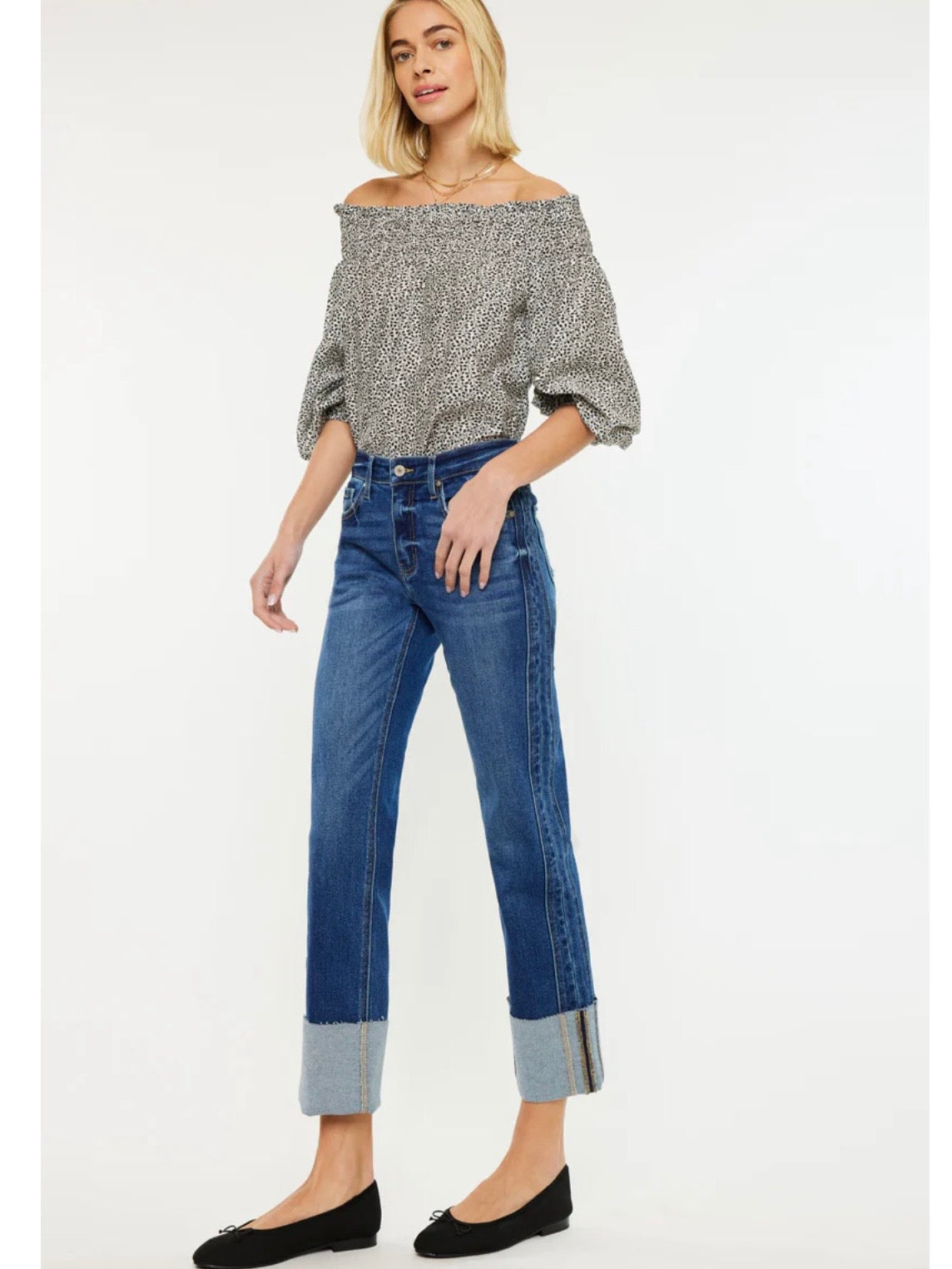Gisela Mid Rise Crop Straight Jeans