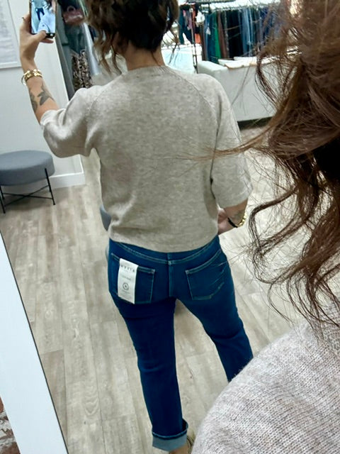 The Audrey Knit Sweater in Birch Melange