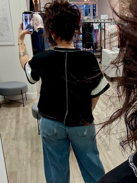 Colour Block Shirt in Black