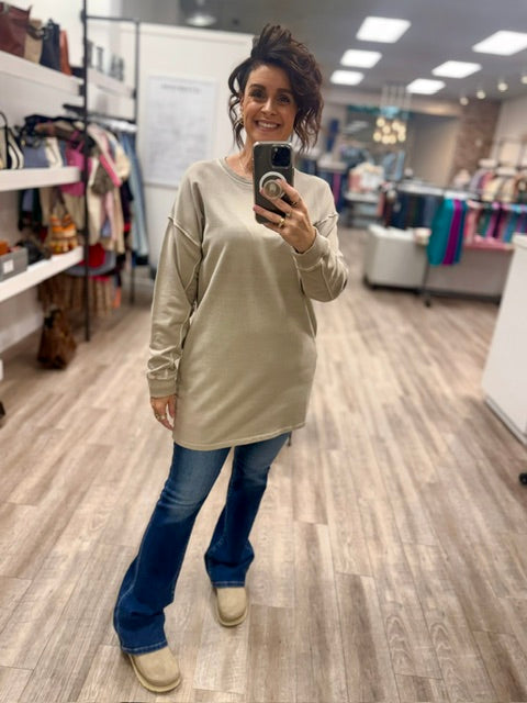 The Easy Days Oversized Tunic in Ash Mocha