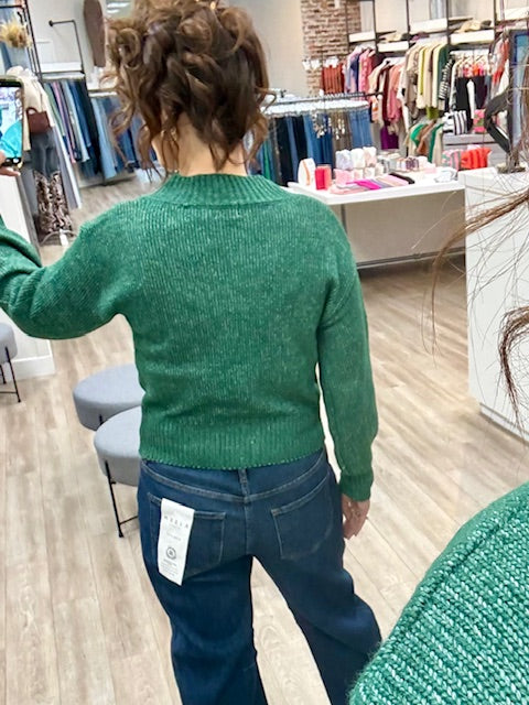 The Main Character Cardigan in Dark Green