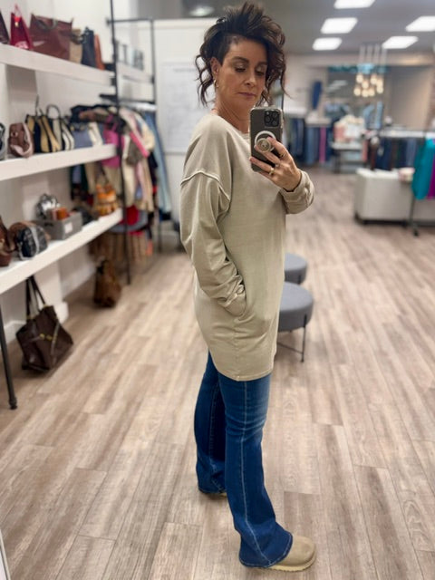 The Easy Days Oversized Tunic in Ash Mocha