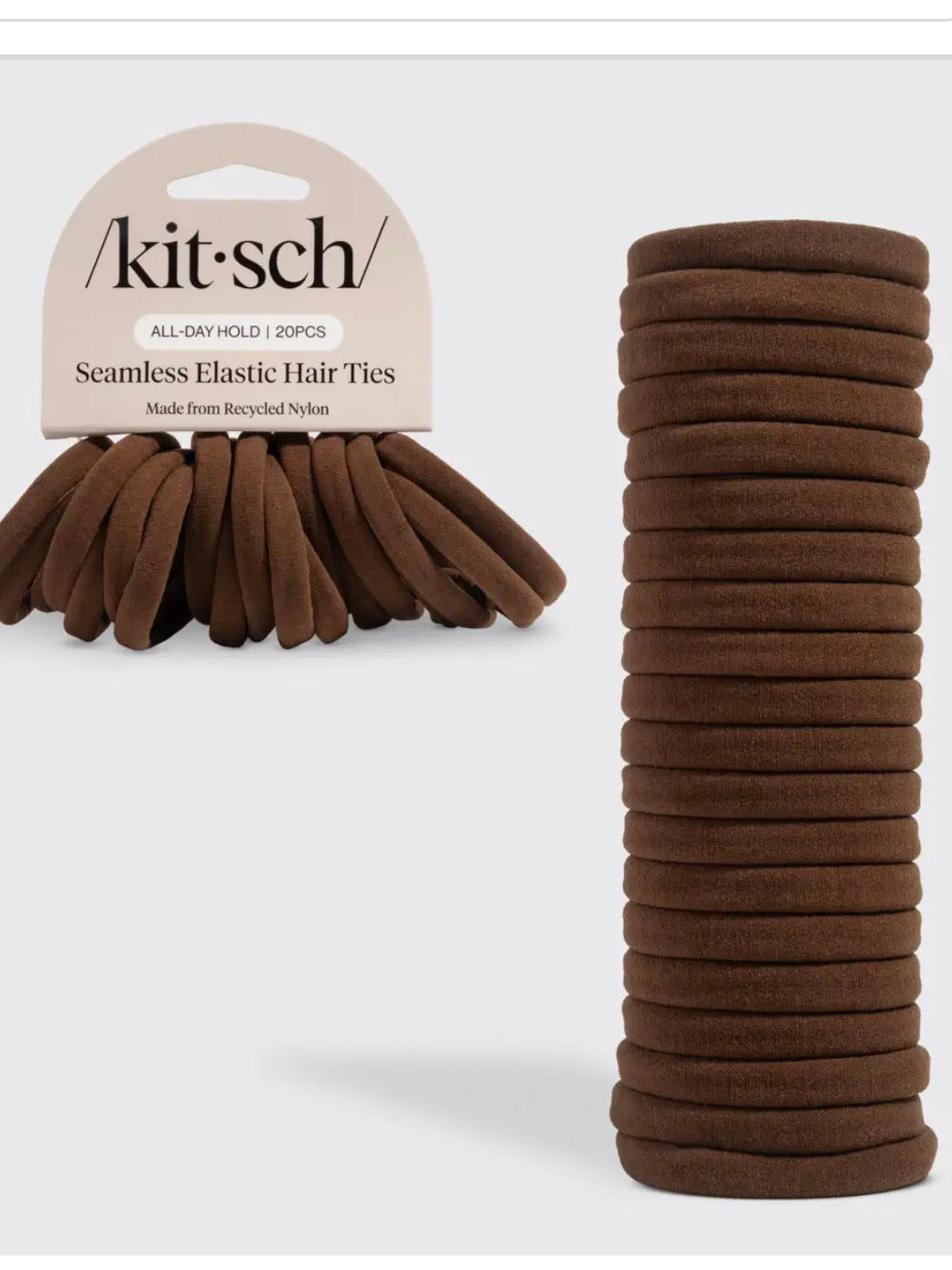 Kitsch Nylon Elastics 20pc Set in Brown