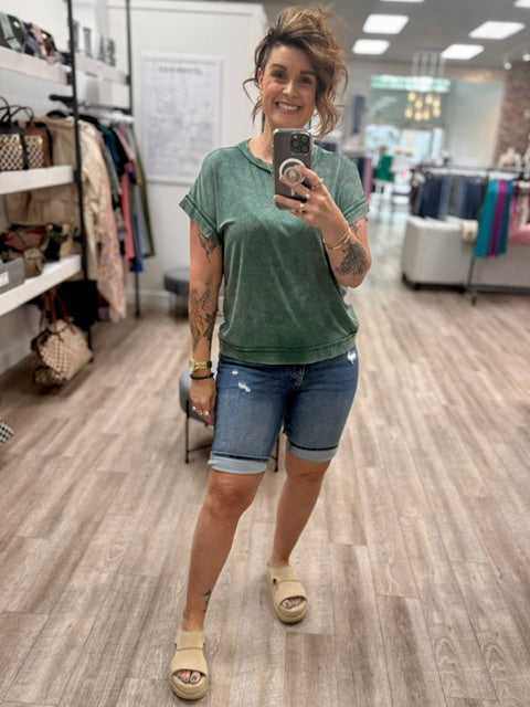 Juniper Drift Top in Dark Olive