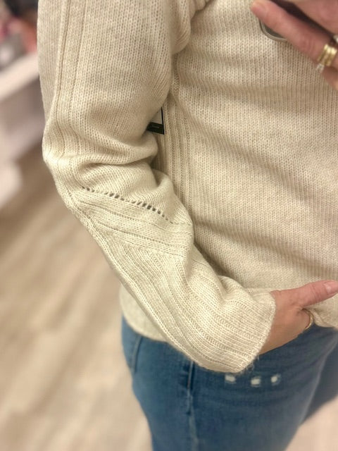 Latte Lounge Sweater Long Sleeve Mock Neck