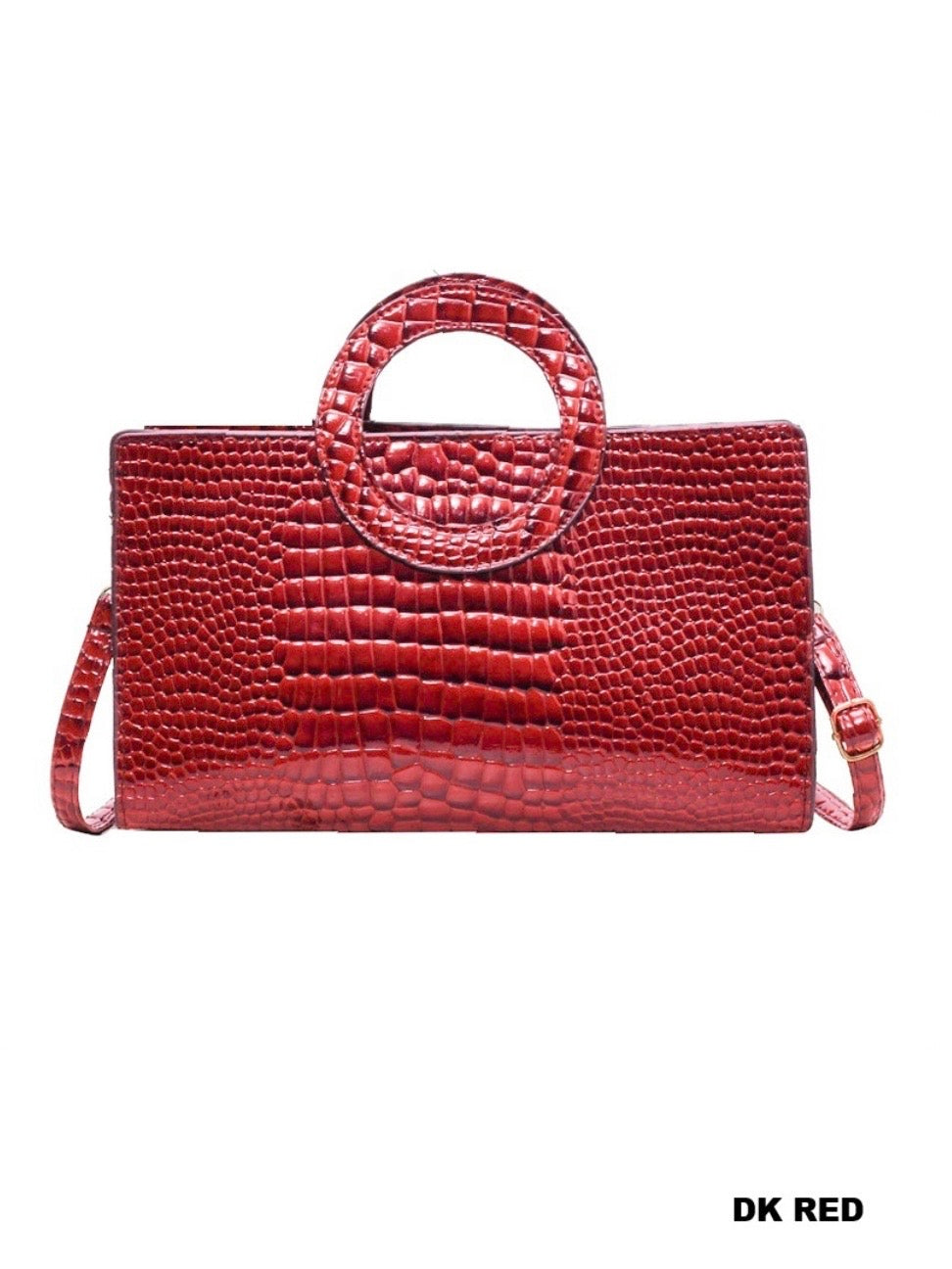 Crocodile Pattern Bag In Brown, Black, Red, and Green