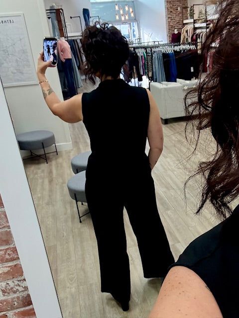 The Jet Set Sleeveless Jumpsuit in Black