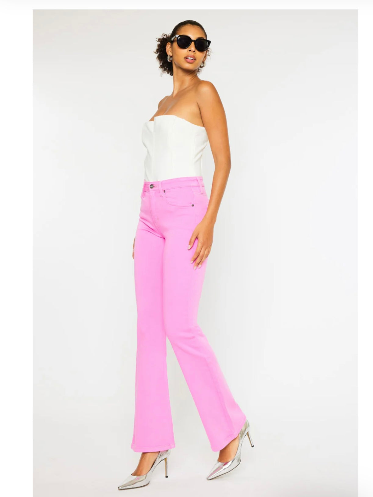 Betsy High Rise Bootcut in Pink