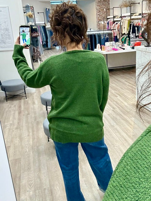 The Anytime Cardigan in Army Green