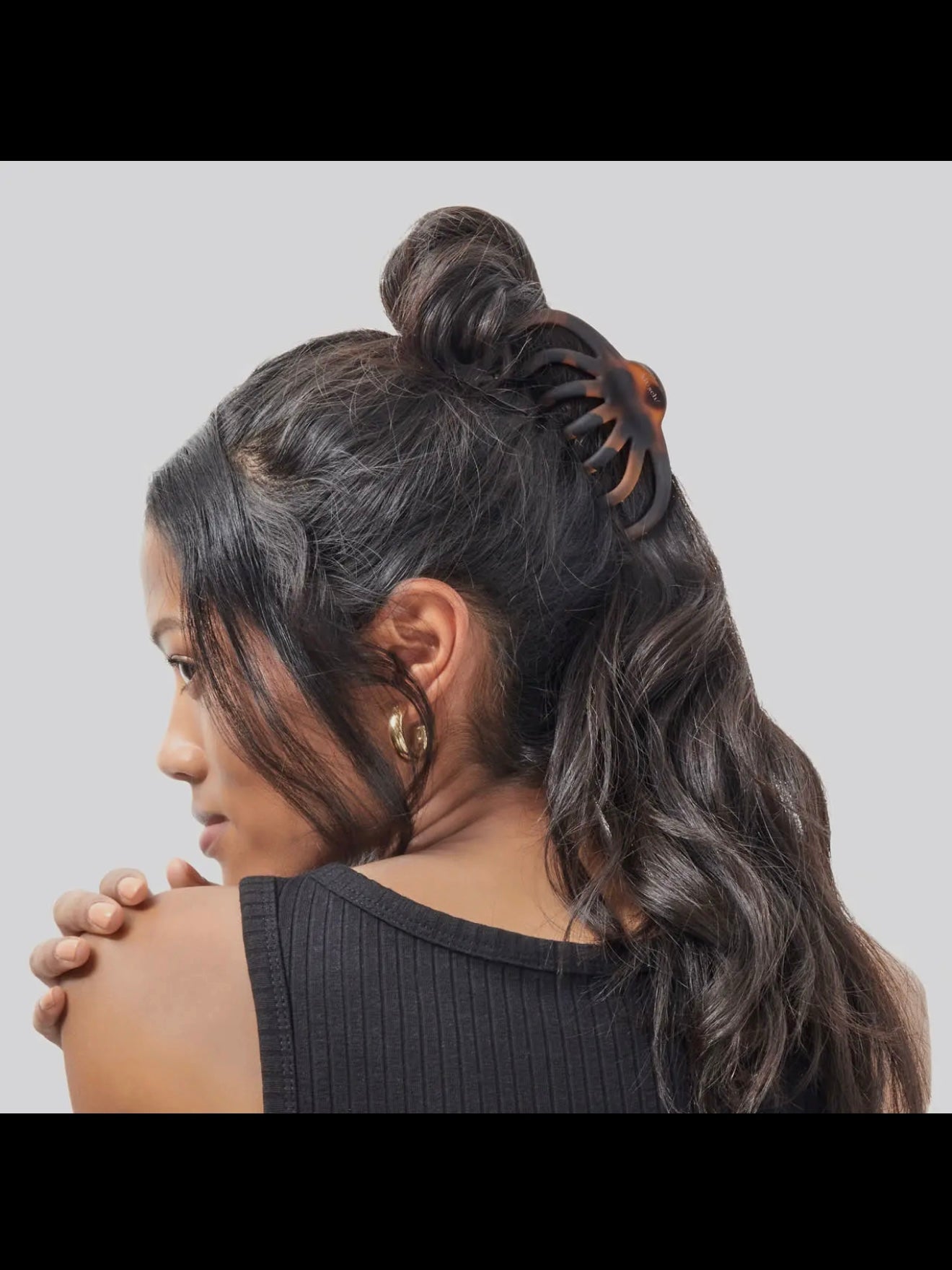 Kitsch Recycled Plastic Octopus Claw Clips 2pc in Black & Tort