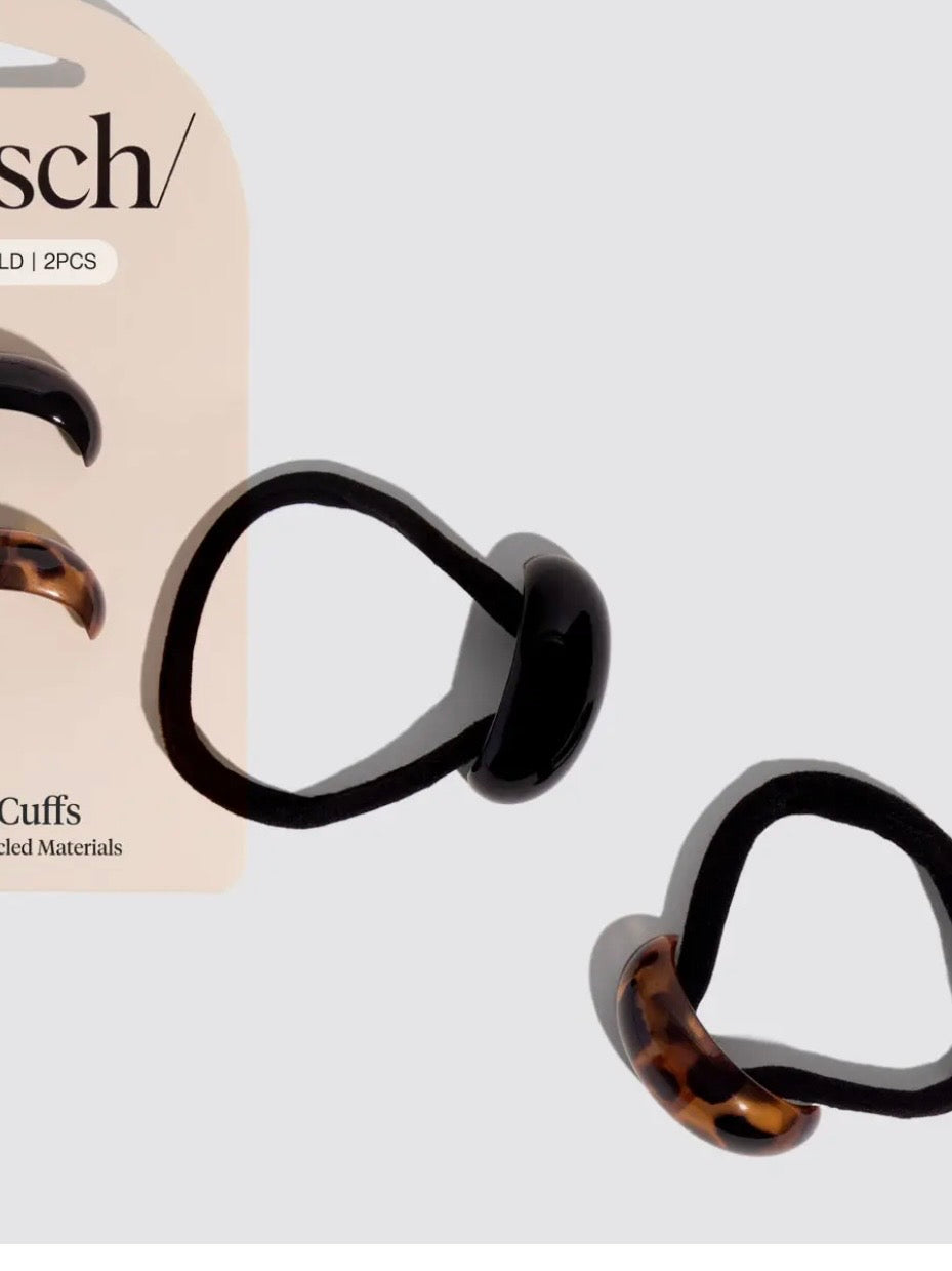 Kitsch Black and Tort Cloud Cuffs-Small