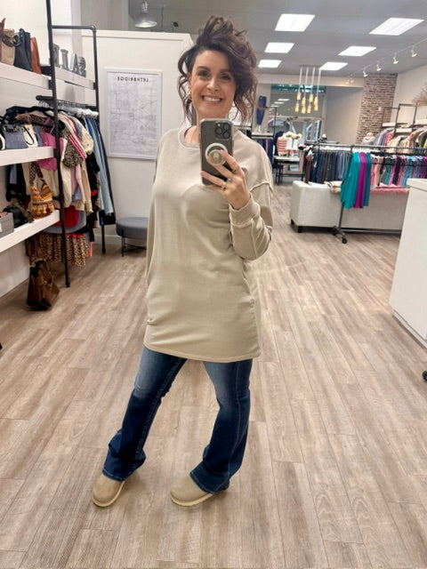 The Easy Days Oversized Tunic in Ash Mocha