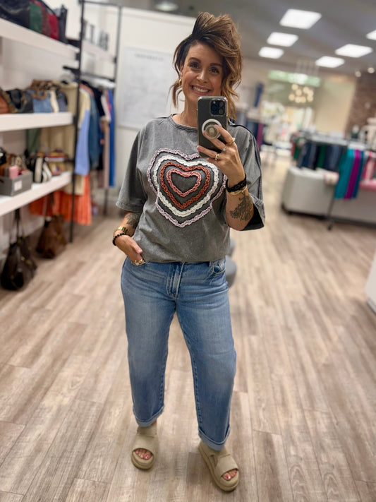 Layers of Love Tee in Smoke