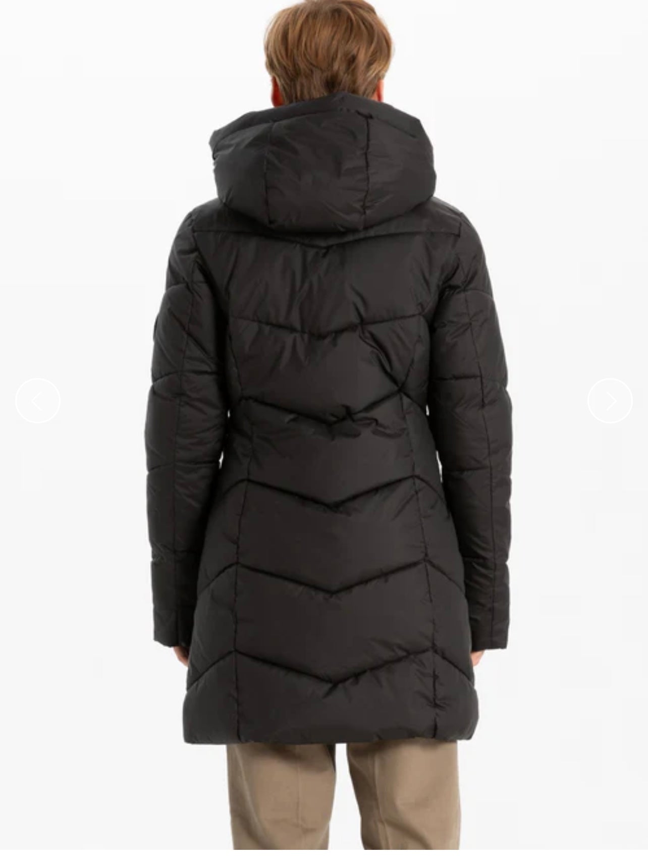 Point Zero Classic Long Puffer Jacket in Black