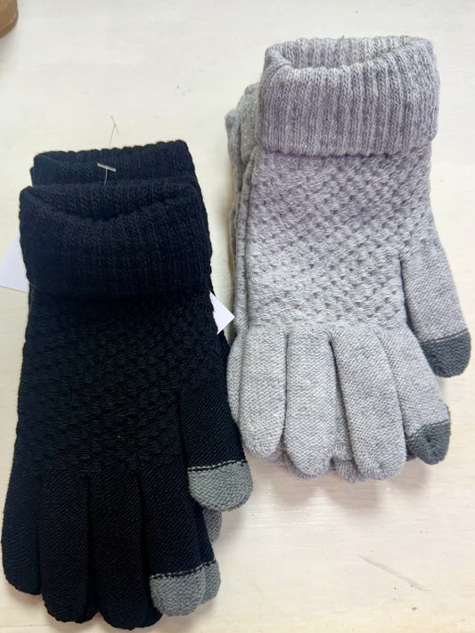 Touch Screen Gloves in Black and Grey