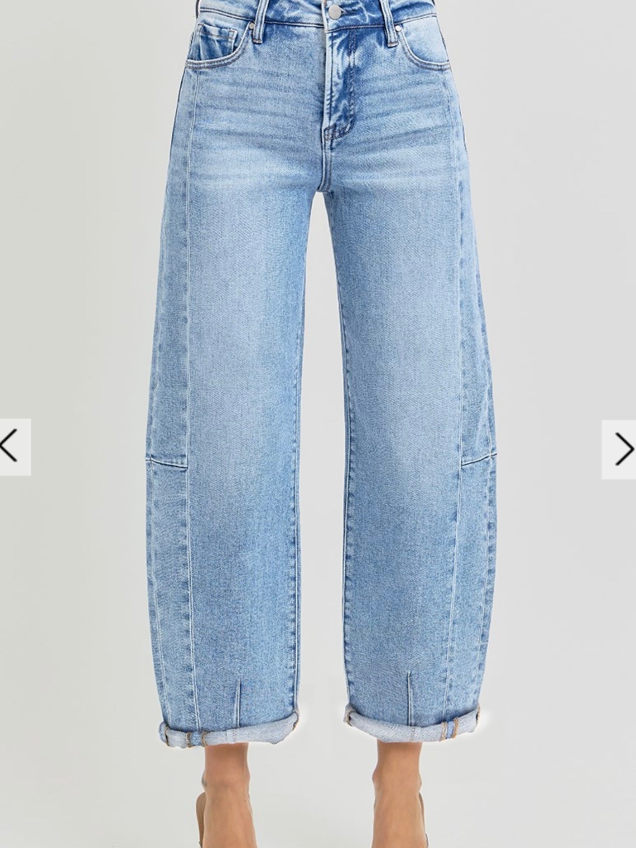 High Rise Barrel Jeans in Medium