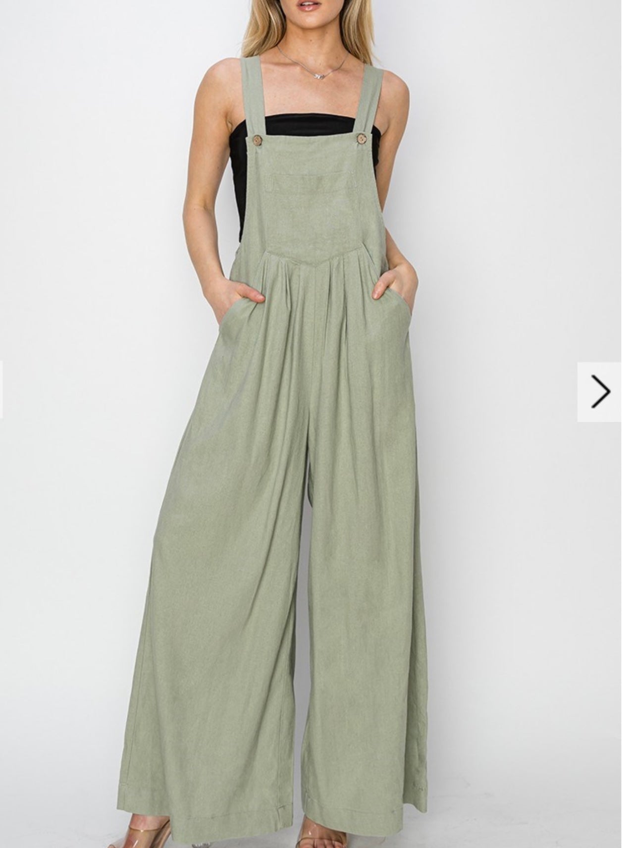 Linen Wide Leg Overalls in Taupe