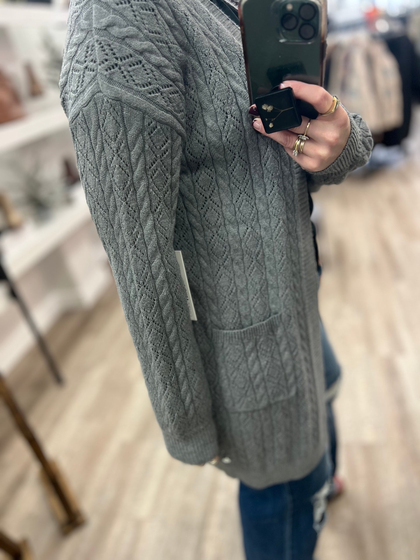 Long Cardi in Grey Mix