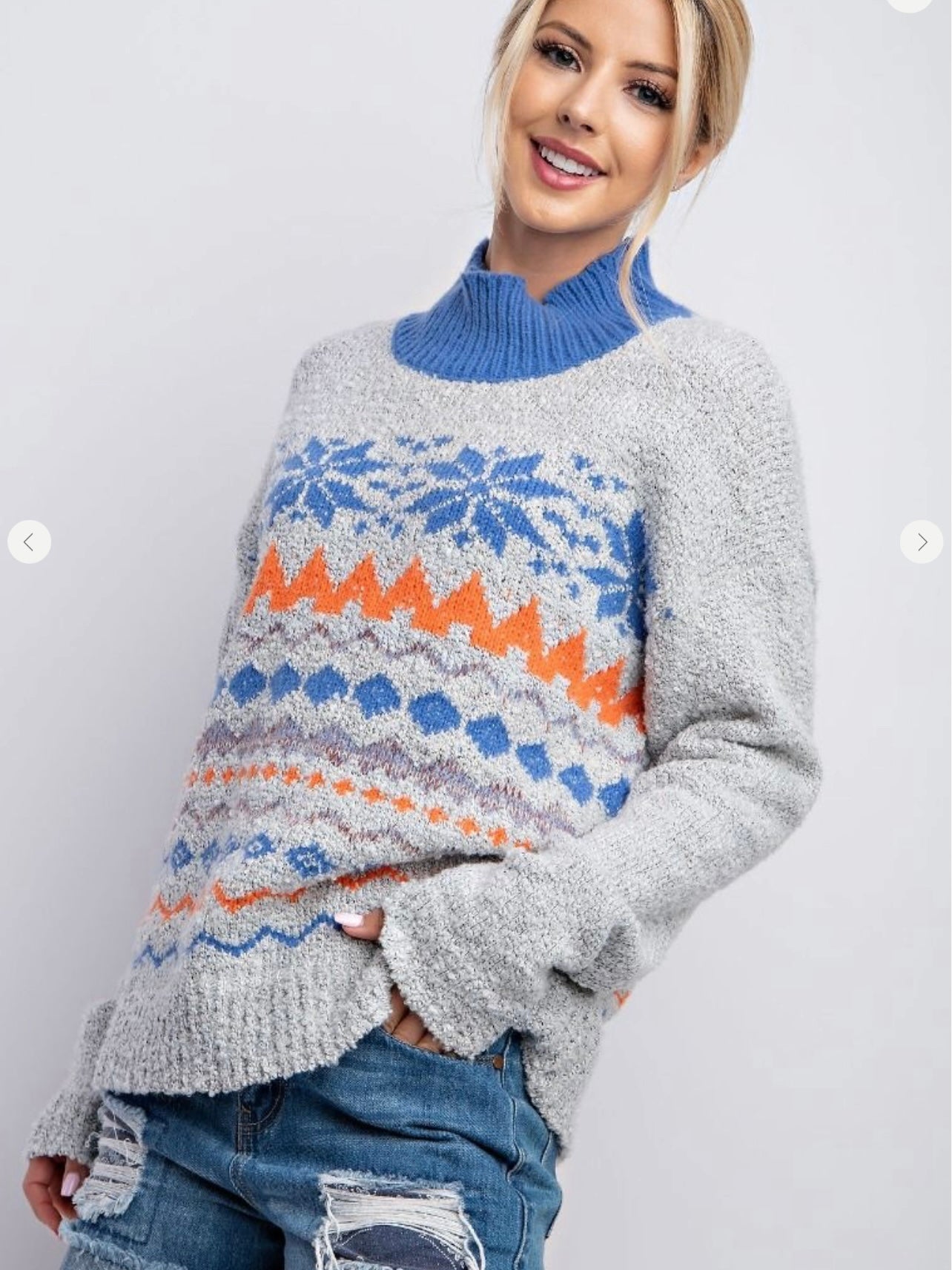 Snowflake Sweater in Heather Grey