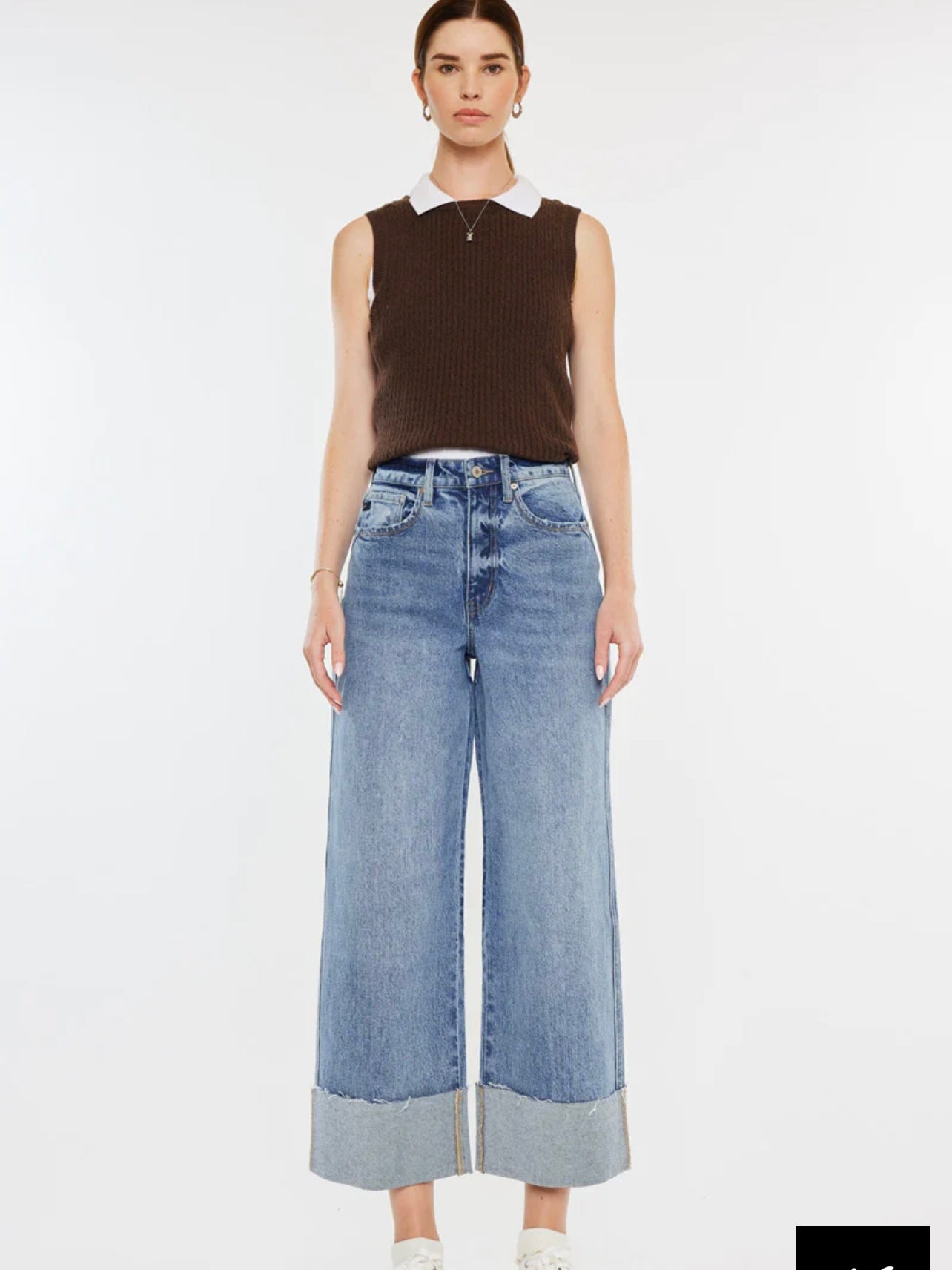 The Alfie 90's Cropped Wide Leg Jeans
