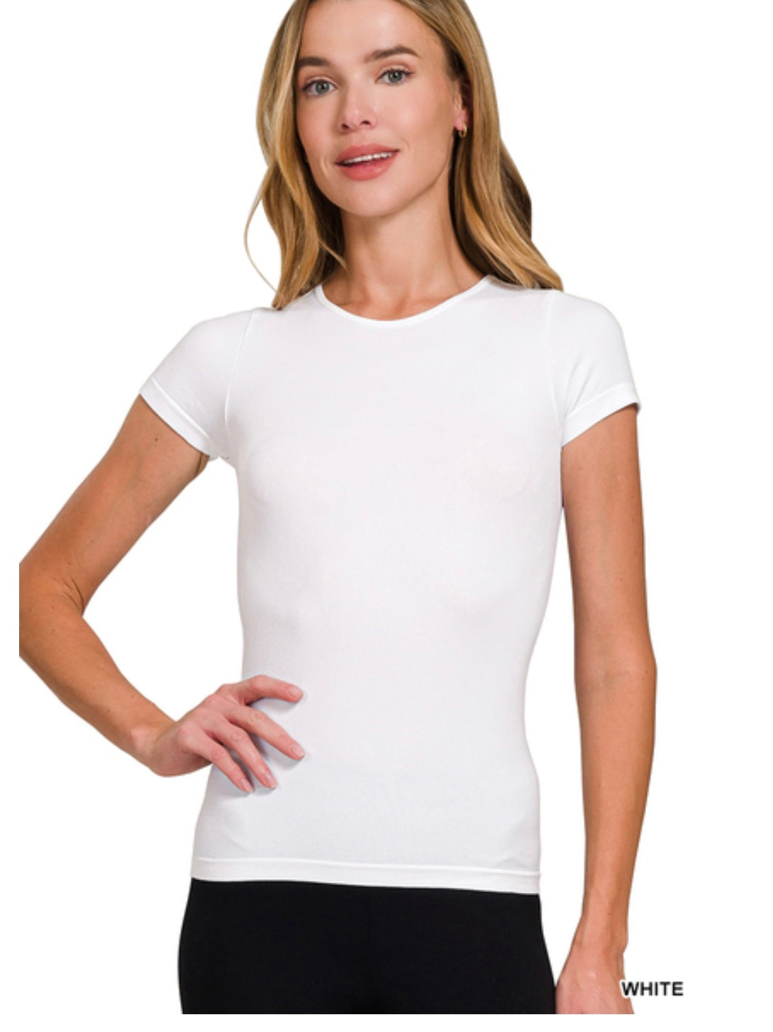 Seamless Crew Neck Tee in White