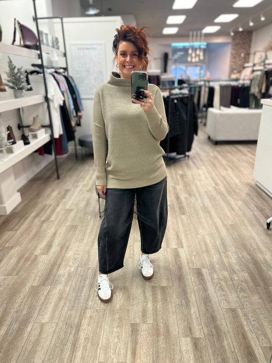 Nancy Ottoman Mock Neck in Cuban Sand