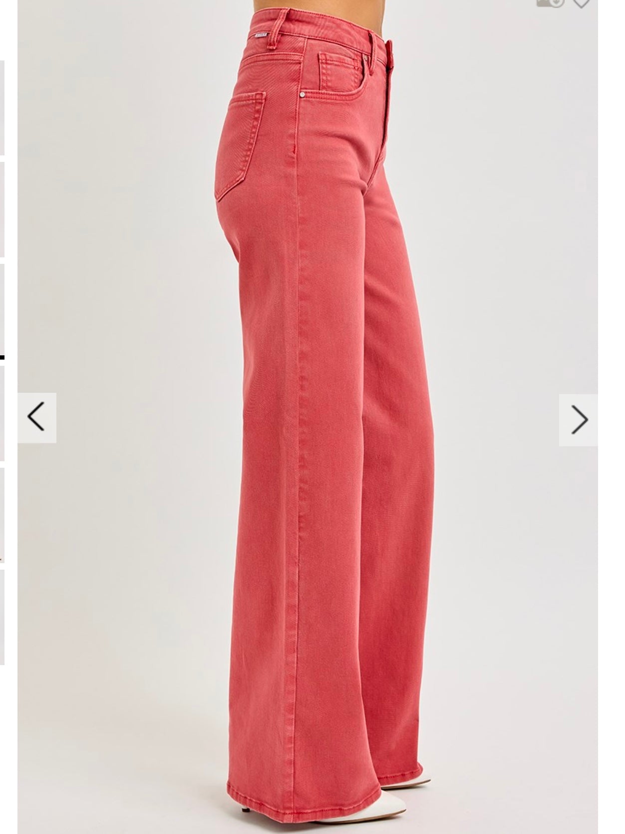 Tummy Control High Rise Wide Leg Jeans in Brick