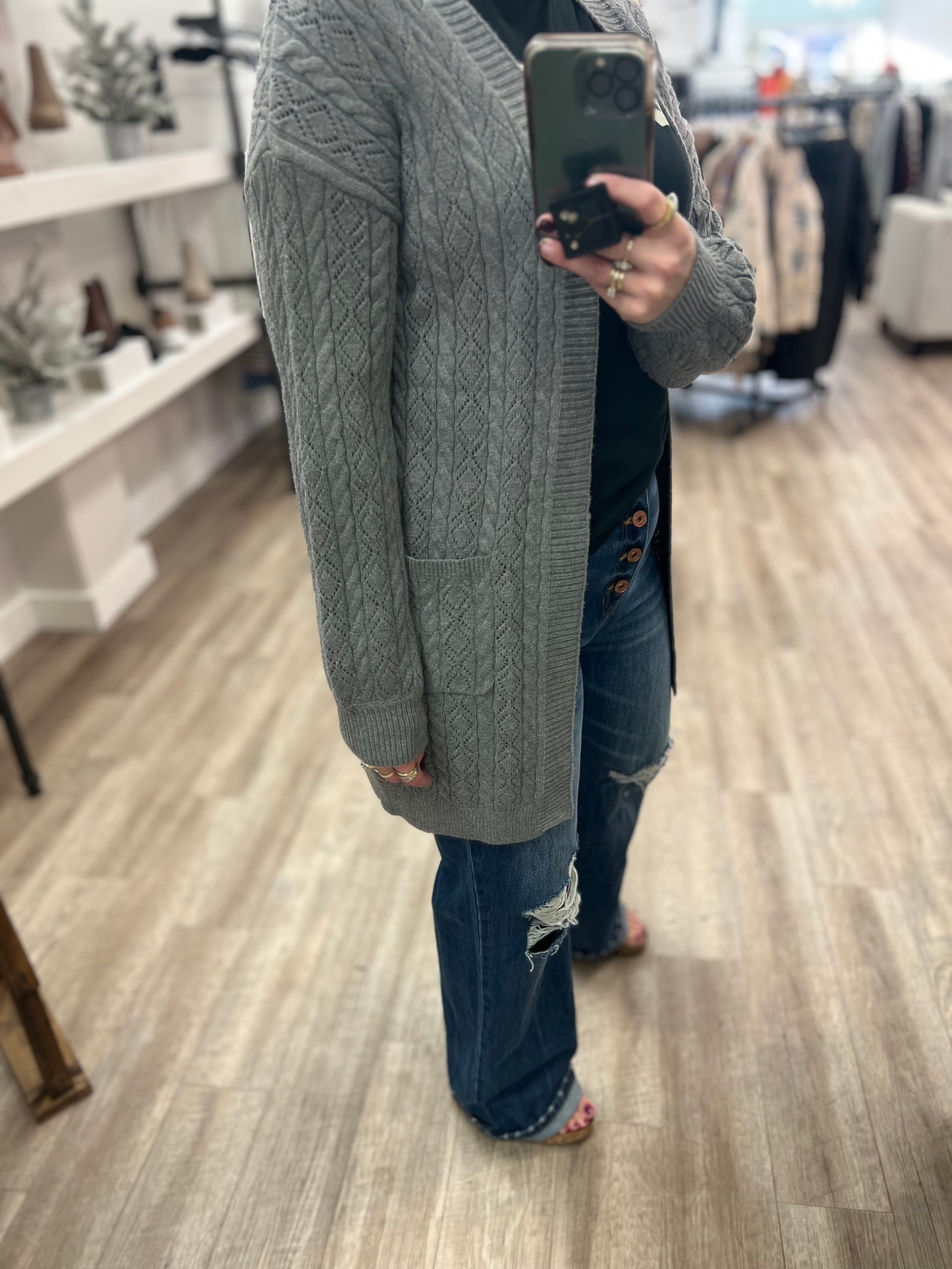 Long Cardi in Grey Mix