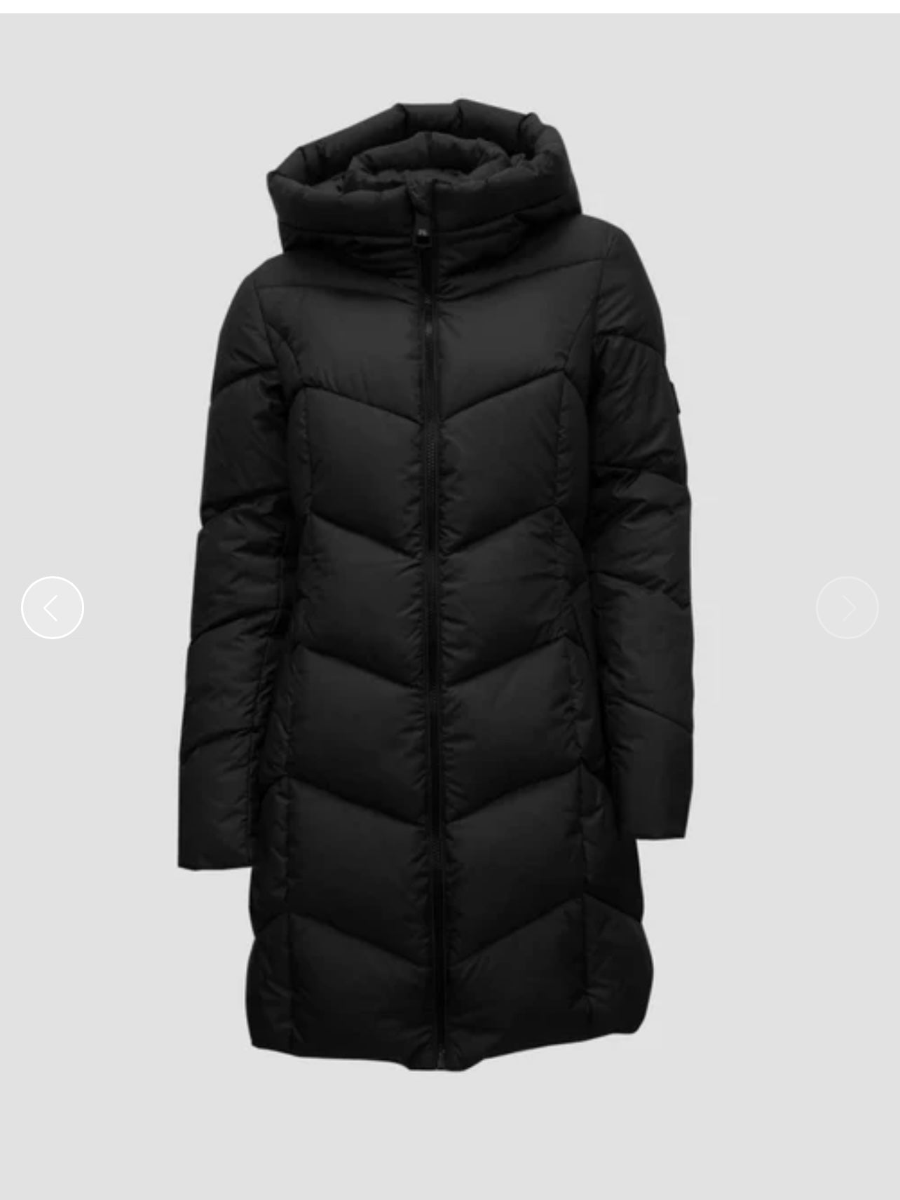 Point Zero Classic Long Puffer Jacket in Black