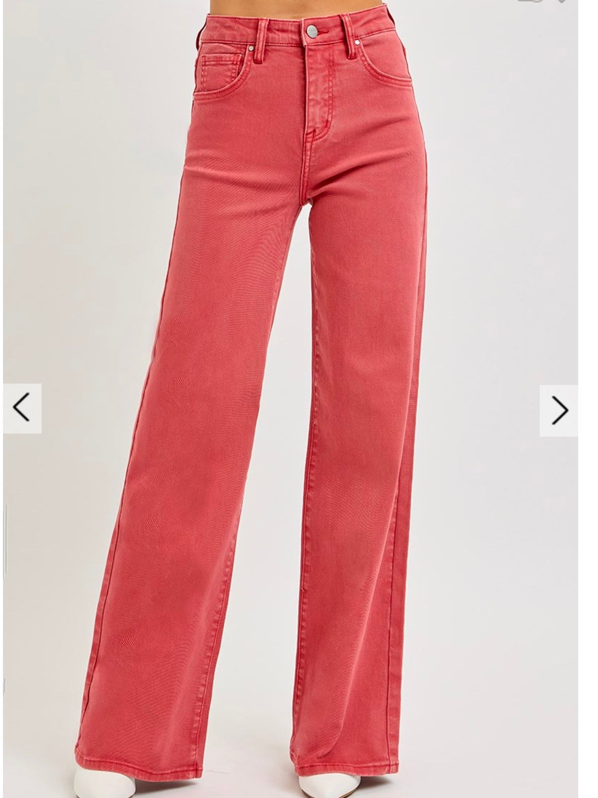 Tummy Control High Rise Wide Leg Jeans in Brick