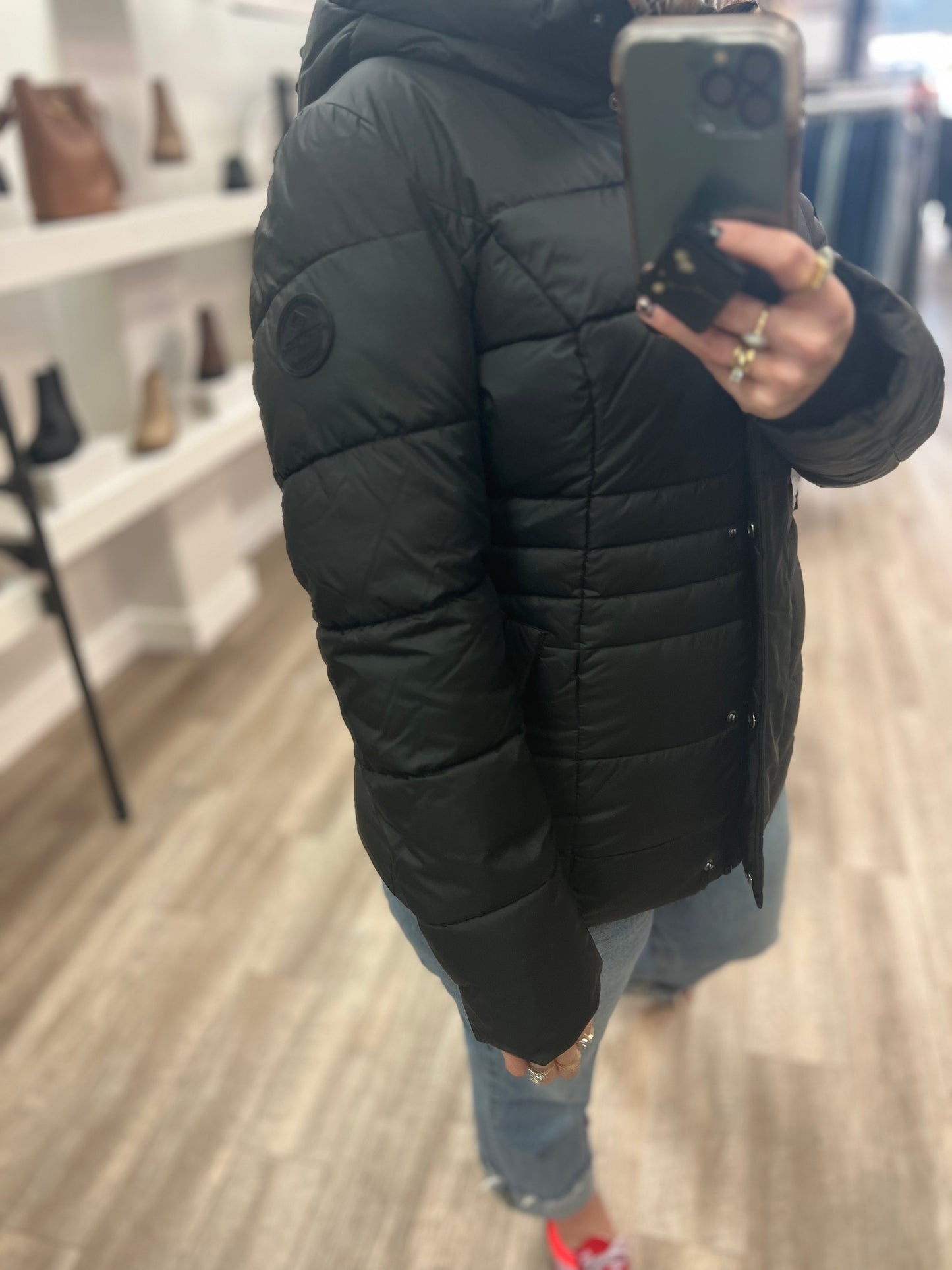 Point Zero Winter Puffer Jacket in Black