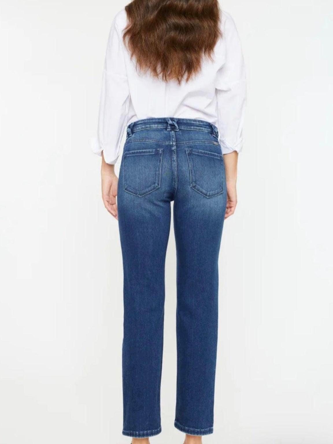 Kancan Dolores Mid Rise Slim Straight in Dark